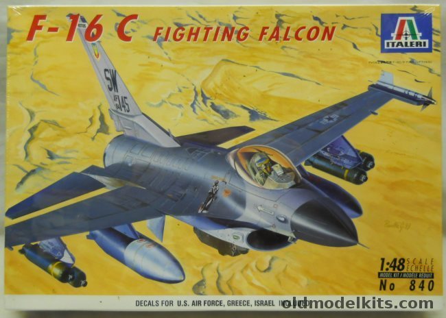 Italeri 1/48 General Dynamics F-16C Fighting Falcon - Greece / Israel / USA, 840 plastic model kit